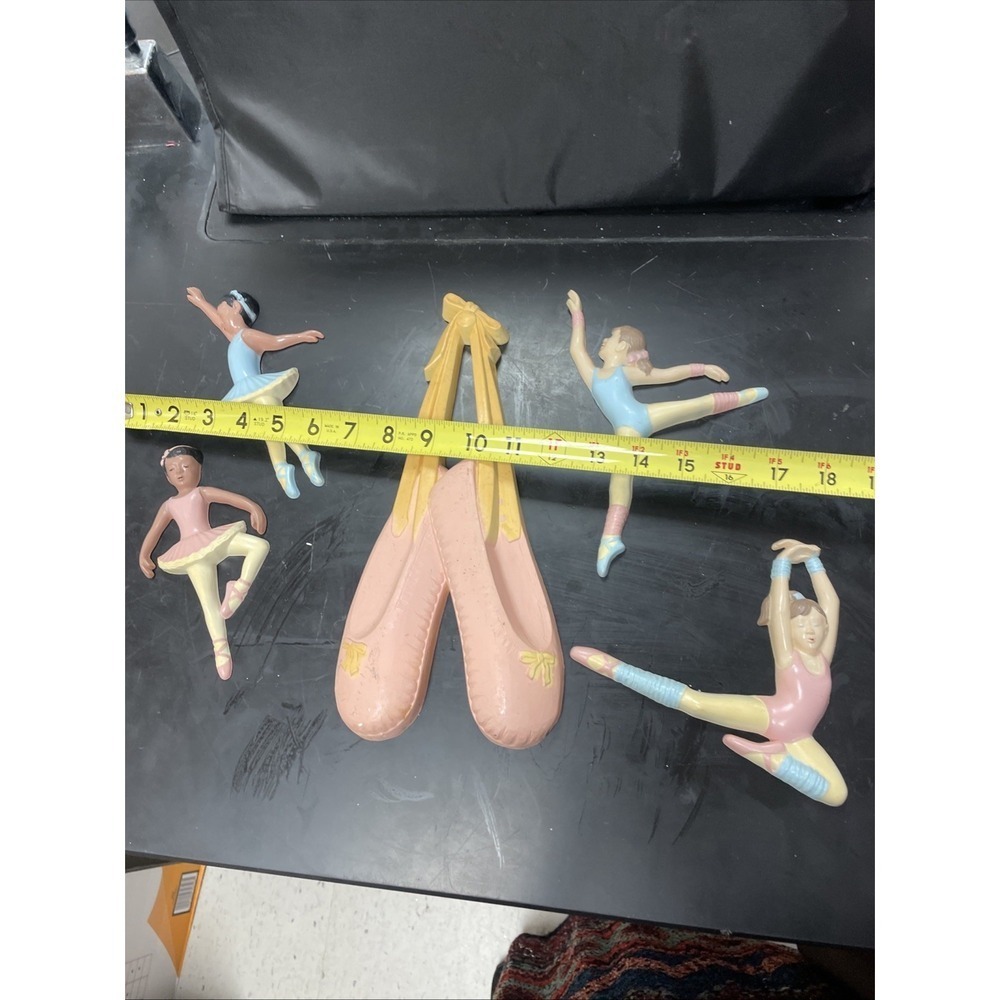 Vintage Burwood Product Company Ballerina Ballet Wall Hanging Plaque w 4/Girls - Picture 11 of 11